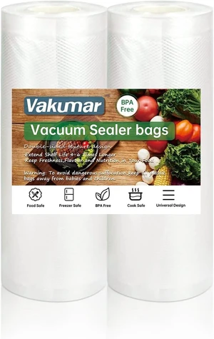 Vacuum Sealer Bags 2 pack 11''x60' Rolls for Food, Seal a Meal, Commercial Grade, BPA Free, Commercial Grade, Great for Storage, Meal prep and Sous Vide Vacuum Sealer Bags 2 pack 11''x60' Rolls for Food, Seal a Meal, Commercial Grade, BPA Free, Commercial Grade, Great for Storage, Meal prep and Sous Vide
