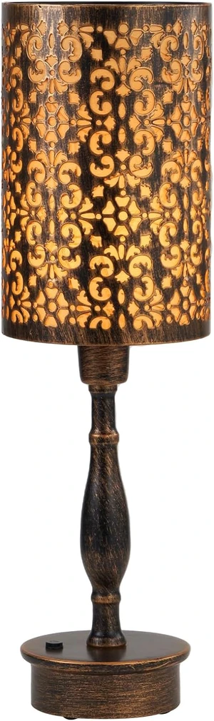 Cordless Table Lamp Rechargeable Battery Operated, Vintage Bronze Cordless Table Lamp Rechargeable Battery Operated, Vintage Bronze