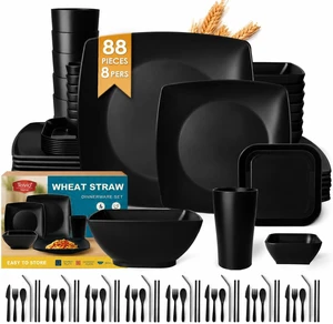 88-piece Flatware Plates and Bowls Sets for 8,Kitchen Dinnerware Set 88-piece Flatware Plates and Bowls Sets for 8,Kitchen Dinnerware Set