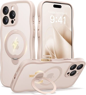 for iPhone 16 Pro Max Case with Magnetic Stand, Rose Gold for iPhone 16 Pro Max Case with Magnetic Stand, Rose Gold
