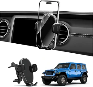 Phone Holder for Jeep Wrangler (2007-2025 2026) / Gladiator (2020-2022 2023), Car Phone Mount for Round Vent - 360° Rotatable & Adjustable - Hands Free Cellphone Automobile Cradle, Car Accessories Phone Holder for Jeep Wrangler (2007-2025 2026) / Gladiator (2020-2022 2023), Car Phone Mount for Round Vent - 360° Rotatable & Adjustable - Hands Free Cellphone Automobile Cradle, Car Accessories