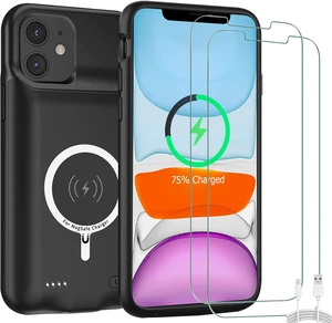 Battery Case for iPhone 11, Upgraded 10000mAh High-Capacity Protective Rechargeable Extended Battery Charger Cover Compatible with iPhone 11 (6.1 inch) Wireless Charging Case Support Carplay - Black Battery Case for iPhone 11, Upgraded 10000mAh High-Capacity Protective Rechargeable Extended Battery Charger Cover Compatible with iPhone 11 (6.1 inch) Wireless Charging Case Support Carplay - Black