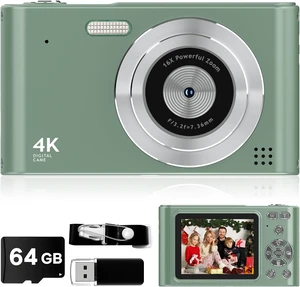 Digital Camera - 1080P Vlog Camera for Teens with 64GB TF Card, 44MP Compact, 16X Zoom Anti-Shake Small Cameras Christmas Birthday Gifts for Boys Girls Digital Camera - 1080P Vlog Camera for Teens with 64GB TF Card, 44MP Compact, 16X Zoom Anti-Shake Small Cameras Christmas Birthday Gifts for Boys Girls