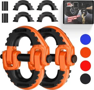 2 Pack 1/2" Safety Chain Connector Link, G80 Tow Hitch Hammerlock Coupling Link, Tow Chain Connector with 12000 lbs Loading (Orange) 2 Pack 1/2" Safety Chain Connector Link, G80 Tow Hitch Hammerlock Coupling Link, Tow Chain Connector with 12000 lbs Loading (Orange)