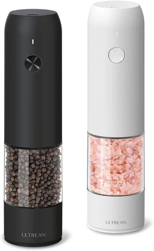 Electric Salt and Pepper Grinder Set, Rechargeable,White&Black Electric Salt and Pepper Grinder Set, Rechargeable,White&Black