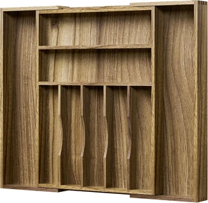 Acacia Wood Kitchen Silverware Drawer Organizer, Expandable Utensil Cutlery Drawer Organizer with Dividers, Flatware Organizer Silverware Tray for Spoon, Fork, 13''-20''x16.9'' (7-9 Slots) Acacia Wood Kitchen Silverware Drawer Organizer, Expandable Utensil Cutlery Drawer Organizer with Dividers, Flatware Organizer Silverware Tray for Spoon, Fork, 13''-20''x16.9'' (7-9 Slots)