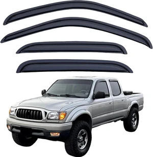 Rain Guards Compatible with 2001-2004 Toyota Tacoma Crew Cab, Acrylic Slim Style Window Visor Rain Guard, Side Window Deector for Toyota Tacoma Accessories 4 Pieces, 2002 2003 Rain Guards Compatible with 2001-2004 Toyota Tacoma Crew Cab, Acrylic Slim Style Window Visor Rain Guard, Side Window Deector for Toyota Tacoma Accessories 4 Pieces, 2002 2003