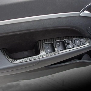 Compatible with 2017 2018 2019 Hyundai Elantra Door Window Switch Panel Cover (Carbon Style Rear Door Without Seat Heating Buttons) Compatible with 2017 2018 2019 Hyundai Elantra Door Window Switch Panel Cover (Carbon Style Rear Door Without Seat Heating Buttons)