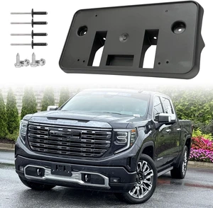Front License Plate Frame for GMC Sierra 1500 2022 2023 2024 2025 2026 Front Bumper License Plate Holder Mounting Bracket Replace # 84877919 GM1068251 Front License Plate Frame for GMC Sierra 1500 2022 2023 2024 2025 2026 Front Bumper License Plate Holder Mounting Bracket Replace # 84877919 GM1068251