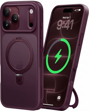 Durable Magnetic Stand for iPhone 18 Pro Max Case, Matte Burgundy Durable Magnetic Stand for iPhone 18 Pro Max Case, Matte Burgundy