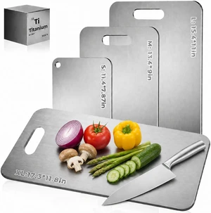 Katori Titanium Cutting Boards for Kitchen,100% Pure Titanium Cutting Board Katori Titanium Cutting Boards for Kitchen,100% Pure Titanium Cutting Board