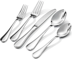 18/10 Stainless Steel Silverware Set for 4, 20 Piece Teardrop Flatware Set 18/10 Stainless Steel Silverware Set for 4, 20 Piece Teardrop Flatware Set