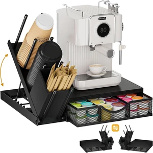 Coffee Station Organizer with Cup and Lid Holder, 28-Pod K-Cup Holder Coffee Station Organizer with Cup and Lid Holder, 28-Pod K-Cup Holder