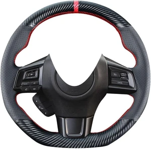 DIY Stitching Carbon Fiber Steering Wheel Cover for Subaru WRX STI and Levorg 2015 2016 2017 2018 2019 / STI S209 2019 15 inches Leather Interior Accessories DIY Stitching Carbon Fiber Steering Wheel Cover for Subaru WRX STI and Levorg 2015 2016 2017 2018 2019 / STI S209 2019 15 inches Leather Interior Accessories