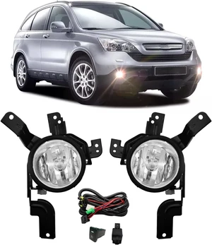 Driving Fog Lights Lamps Compatible With 2007 2008 2009 Honda CRV Front Bumper Lamps with H11 12V 55W Halogen Bulbs & Switch and Wiring Kit (Clear Lens) Driving Fog Lights Lamps Compatible With 2007 2008 2009 Honda CRV Front Bumper Lamps with H11 12V 55W Halogen Bulbs & Switch and Wiring Kit (Clear Lens)