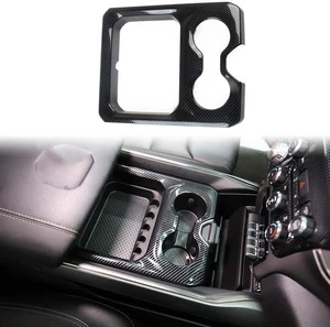 Carbon Fiber Style Center Console Front Armrest Cup Holder Cover Trim Accessories for Dodge Ram 1500 2500 3500 2019-2026 (Model A) Carbon Fiber Style Center Console Front Armrest Cup Holder Cover Trim Accessories for Dodge Ram 1500 2500 3500 2019-2026 (Model A)