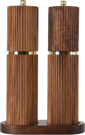 Wooden Salt and Pepper Grinder Set, Refillable Salt and Pepper grinder with adjustable Coarseness, Acacia Wood pepper mill manual, Salt and Pepper Shakers Matching Wooden tray-Ideal for Gifting Wooden Salt and Pepper Grinder Set, Refillable Salt and Pepper grinder with adjustable Coarseness, Acacia Wood pepper mill manual, Salt and Pepper Shakers Matching Wooden tray-Ideal for Gifting
