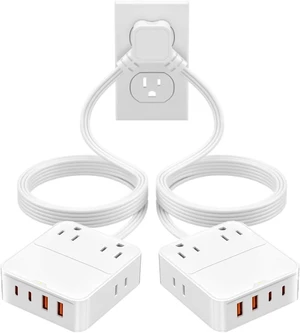 Split Extension Cord 12FT(6FT Per Side) - Single 4 AC & 4 USB Ports Split Extension Cord 12FT(6FT Per Side) - Single 4 AC & 4 USB Ports