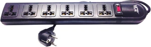 220V-250V Universal Power Strip & Surge Protector, 6-Outlets, Black (WPS-B) 220V-250V Universal Power Strip & Surge Protector, 6-Outlets, Black (WPS-B)