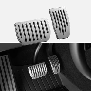 Pedal Covers for Tesla Model Y Juniper 2025-2026 and Model 3 Highland 2024-2026, Fits Model Y/3 2016-2026, 304 Stainless Steel Brake and Accelerator Pedals, Non-Slip Accessories Pedal Covers for Tesla Model Y Juniper 2025-2026 and Model 3 Highland 2024-2026, Fits Model Y/3 2016-2026, 304 Stainless Steel Brake and Accelerator Pedals, Non-Slip Accessories