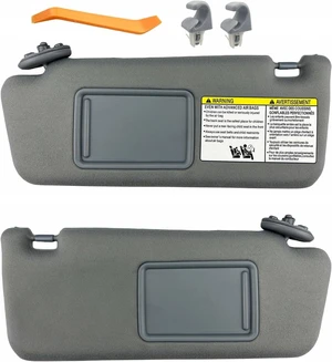 Sun Visor Pair Compatible with Toyota Tacoma 2005-2015, Gray Without Light Sun Visor Pair Compatible with Toyota Tacoma 2005-2015, Gray Without Light