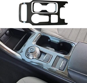 Carbon Fiber Pattern Car Gear Shift Knob Console Panel Trims Cup Holder Frame Cover Compatible with Fit for Ford Fusion 2017 2018 2019 2020 Carbon Fiber Pattern Car Gear Shift Knob Console Panel Trims Cup Holder Frame Cover Compatible with Fit for Ford Fusion 2017 2018 2019 2020