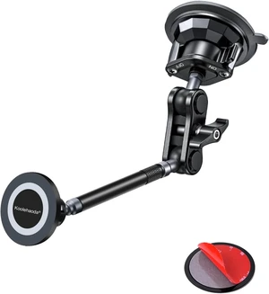 Magnetic Car Phone Holder for Magsafe, Vacuum Suction Cup Phone Mount for Windshield Dashboard, 360° Adjustable Metal Arm Car Phone Holder for iPhone All Smartphone & Cars Truck Magnetic Car Phone Holder for Magsafe, Vacuum Suction Cup Phone Mount for Windshield Dashboard, 360° Adjustable Metal Arm Car Phone Holder for iPhone All Smartphone & Cars Truck