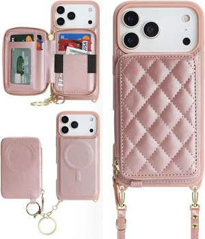 Crossbody Wallet Case for iPhone 18 Pro Max/17 Pro Max-Rose Gold Crossbody Wallet Case for iPhone 18 Pro Max/17 Pro Max-Rose Gold