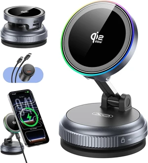 Magnetic Car Mount Charger,25W Fast Wireless Charging Stand with RGB Light Magnetic Car Mount Charger,25W Fast Wireless Charging Stand with RGB Light