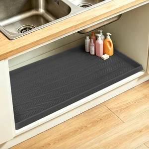 Silicone Under Sink Mat, 40"x16" Sink Protector Mat, Dark Grey Silicone Under Sink Mat, 40"x16" Sink Protector Mat, Dark Grey