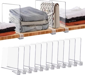 Clear Acrylic Shelf Dividers for Closets Organizer & Storage,12 Pack Clear Acrylic Shelf Dividers for Closets Organizer & Storage,12 Pack
