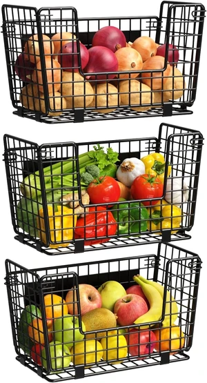 Magnetic Shelf for Fridge - 3 Pack Fruit & Vegetable Storage Organizer Magnetic Shelf for Fridge - 3 Pack Fruit & Vegetable Storage Organizer