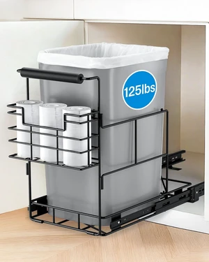 Pull Out Trash Can Under Cabinet, Fits 30-40 Qt, Bin Not Included Pull Out Trash Can Under Cabinet, Fits 30-40 Qt, Bin Not Included