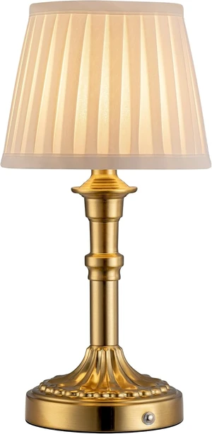 Gold Cordless Portables Table Lamp, Beige Fabric Shade Small Desk Lamp Gold Cordless Portables Table Lamp, Beige Fabric Shade Small Desk Lamp