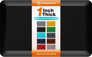 1-Inch Thick Anti-Fatigue Mat for Kitchen and Standing Desk, 20"x32", Black 1-Inch Thick Anti-Fatigue Mat for Kitchen and Standing Desk, 20"x32", Black
