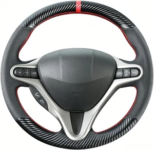 DIY Stitching Carbon Fiber Steering Wheel Cover for Honda Civic 8th Generation 2006 2007 2008 2009 2010 2011 3 Spokes 13.5-14.5 inches Leather Interior Accessories DIY Stitching Carbon Fiber Steering Wheel Cover for Honda Civic 8th Generation 2006 2007 2008 2009 2010 2011 3 Spokes 13.5-14.5 inches Leather Interior Accessories