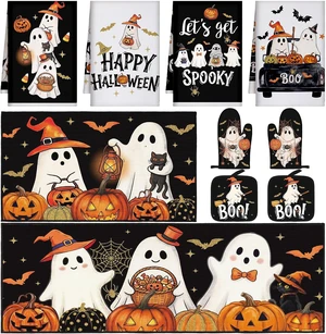 10 Pcs Halloween Kitchen Decor Set Ghost Pumpkin Kitchen Accessory 10 Pcs Halloween Kitchen Decor Set Ghost Pumpkin Kitchen Accessory