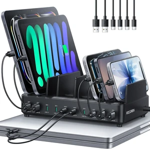 400W 10Port Charging Station,Dual PD 100W Dock w/ 6 Cables 400W 10Port Charging Station,Dual PD 100W Dock w/ 6 Cables