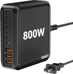 800W USB C Charger Block Fast 10-Port USB C Charging Station GaN PD 140W Laptop Charger Adapter for MacBook Pro/Air, , iPad, iPhone, Galaxy 800W USB C Charger Block Fast 10-Port USB C Charging Station GaN PD 140W Laptop Charger Adapter for MacBook Pro/Air, , iPad, iPhone, Galaxy