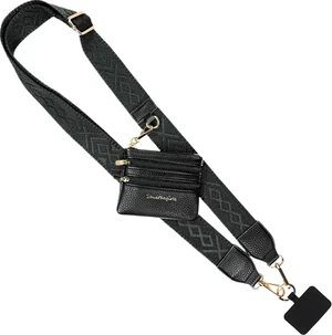 Clip & Go Phone Lanyard with Wallet Pouch, Classic Black Clip & Go Phone Lanyard with Wallet Pouch, Classic Black