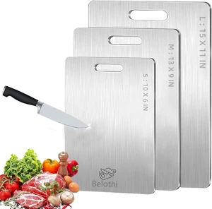 Stainless Steel Cutting Board Set of 3,Non Toxic Cutting Boards for Kitchen Stainless Steel Cutting Board Set of 3,Non Toxic Cutting Boards for Kitchen