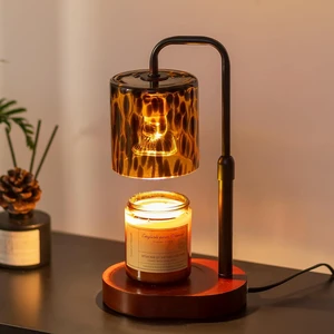 Candle Warmer Lamp with Timer, Tortoise Shell Glass Shade Candle Warmer Lamp with Timer, Tortoise Shell Glass Shade