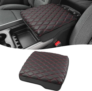 Center Console Cover for Dodge Ram 1500 2019-2026, Bucket Seat, Vinyl Leather Interior Accessories, Car Armrest Cushion Pad, Anti-Scratch, Black-Red Stitch Center Console Cover for Dodge Ram 1500 2019-2026, Bucket Seat, Vinyl Leather Interior Accessories, Car Armrest Cushion Pad, Anti-Scratch, Black-Red Stitch