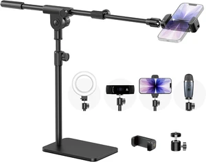 Overhead Phone Mount Webcam Stand Camera Mount Tripod for Desk Overhead Phone Mount Webcam Stand Camera Mount Tripod for Desk