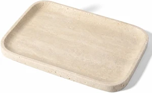 Romano Travertine Tray, 12"x8" Natural Stone Vanity Tray for Countertop Bathroom Kitchen Dresser, Decorative Marble Catchall Trays for Perfume Jewelry, Rectangular Serving Tray(Beige) Romano Travertine Tray, 12"x8" Natural Stone Vanity Tray for Countertop Bathroom Kitchen Dresser, Decorative Marble Catchall Trays for Perfume Jewelry, Rectangular Serving Tray(Beige)
