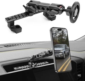 Phone Mount for 2022 2023 2024 2025 2026 Chevrolet Silverado 1500/GMC Sierra 1500 2500 3500 HD Accessories,Dash Platform Phone Mount Magsafe Fit 13.4" Screen, Cell Phone Holder for NATO Rail Phone Mount for 2022 2023 2024 2025 2026 Chevrolet Silverado 1500/GMC Sierra 1500 2500 3500 HD Accessories,Dash Platform Phone Mount Magsafe Fit 13.4" Screen, Cell Phone Holder for NATO Rail