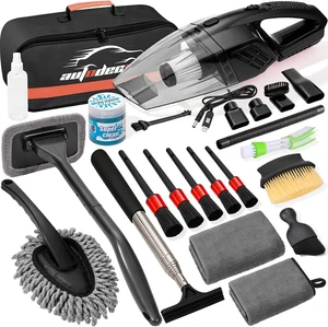 Car Cleaning Kit, Car Interior Detailing Kit with 12000PA Black Handheld Vacuum, Brush Set, Windshield Tool, Duster, Towels, Complete Car Care Tools for Women (Black) Car Cleaning Kit, Car Interior Detailing Kit with 12000PA Black Handheld Vacuum, Brush Set, Windshield Tool, Duster, Towels, Complete Car Care Tools for Women (Black)