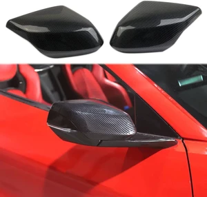 Carbon Fiber Side Rearview Mirror Guard Cover Trim for Chevrolet Corvette C8 2020-2025 Carbon Fiber Side Rearview Mirror Guard Cover Trim for Chevrolet Corvette C8 2020-2025
