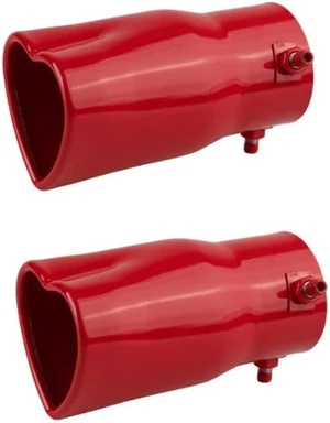 2PCS Universal Heart-Shaped Exhaust Tip, 63mm Inner Diameter, Stainless Steel Bolt-on Exhaust Muffler Tip (Red, Stright) 2PCS Universal Heart-Shaped Exhaust Tip, 63mm Inner Diameter, Stainless Steel Bolt-on Exhaust Muffler Tip (Red, Stright)