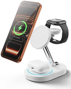 Fast Charging Station for Magsafe Devices, Wireless Charger for MagSafe iPhones, 3 in 1 Magnetic Charger Stand for iPhone16/15/14/13, Watch & AirPods Fast Charging Station for Magsafe Devices, Wireless Charger for MagSafe iPhones, 3 in 1 Magnetic Charger Stand for iPhone16/15/14/13, Watch & AirPods